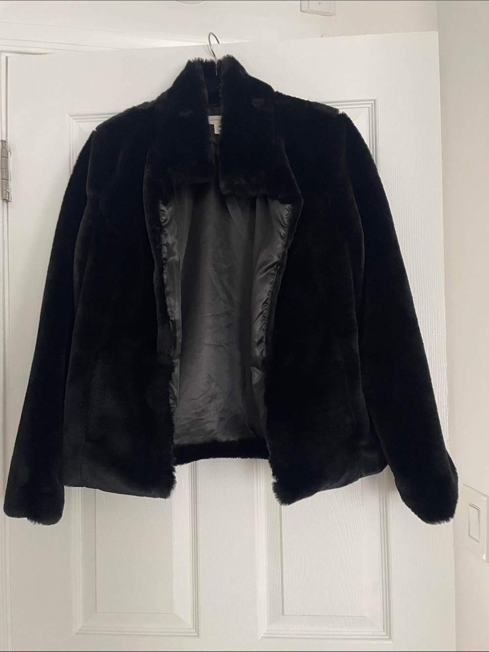 Maison Jules Black Faux Fur Teddy Jacket